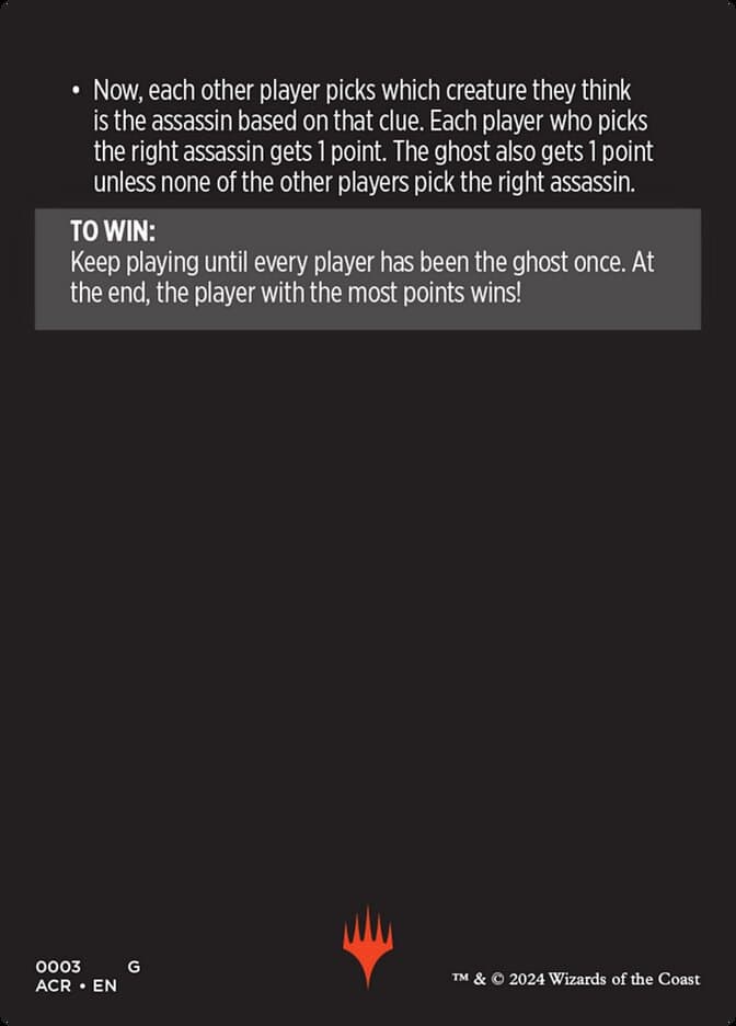 Find the Assassin // Find the Assassin (cont'd) Token