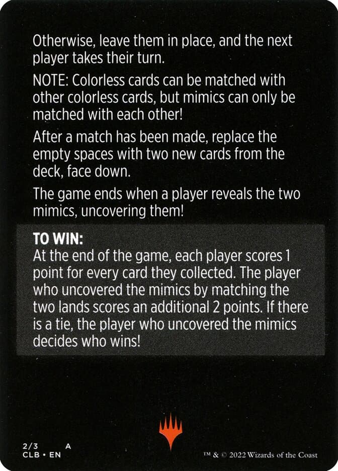 Mimic Match // Mimic Match (cont'd) Token