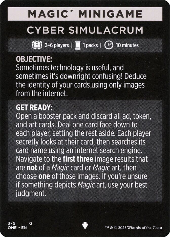 Cyber Simulacrum // Cyber Simulacrum (cont'd) Token