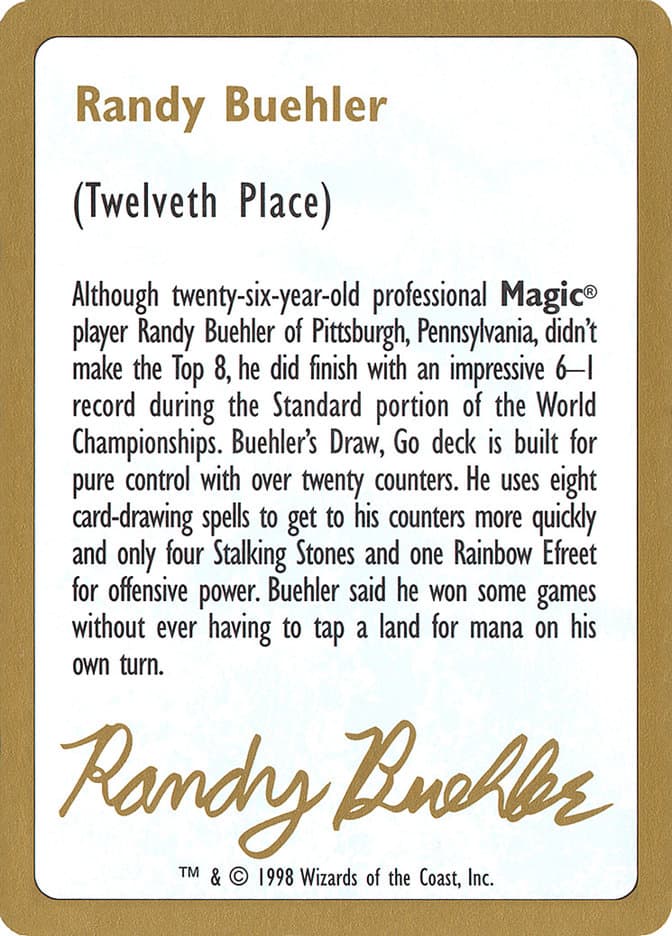 Randy Buehler Bio Token