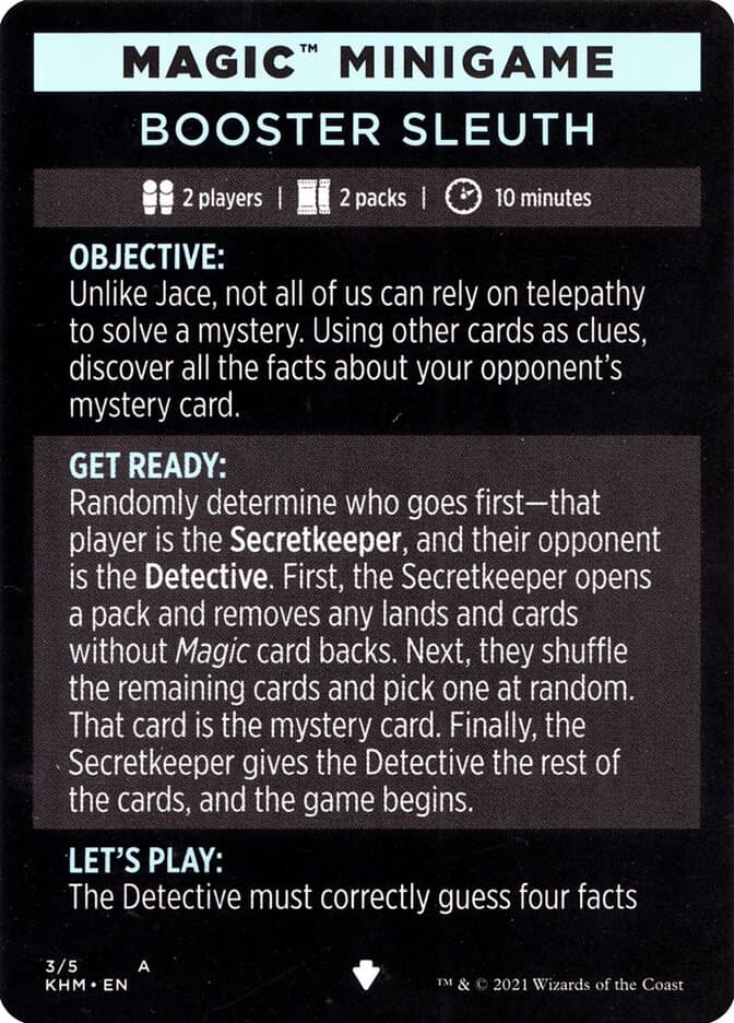 Booster Sleuth // Booster Sleuth (cont'd) Token