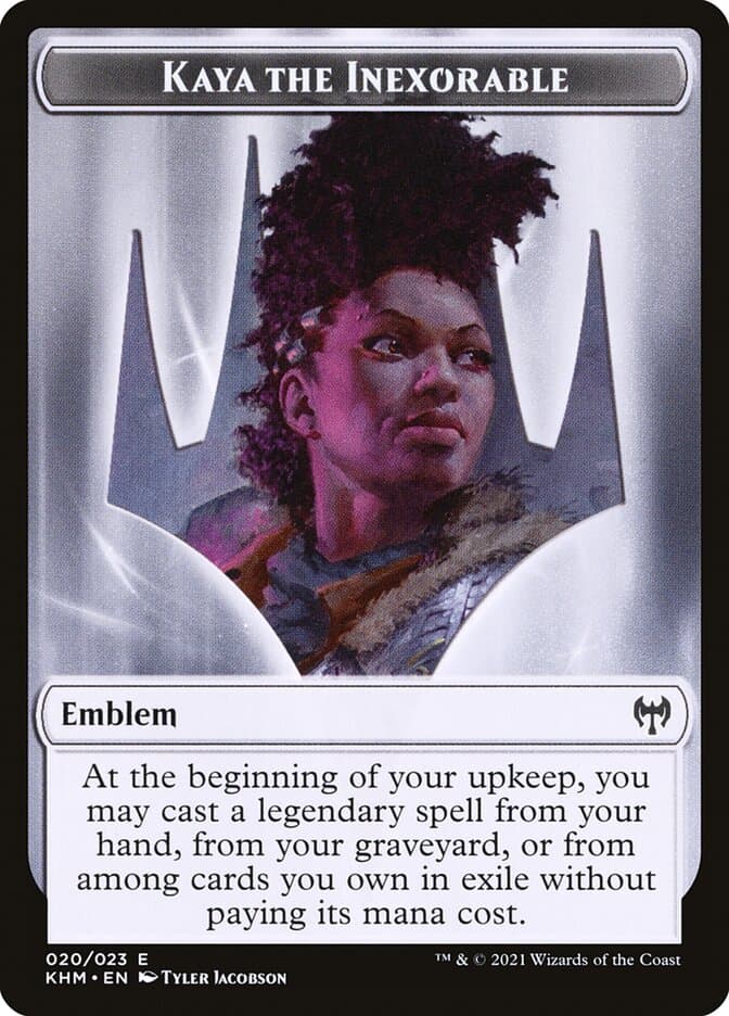 Kaya the Inexorable Emblem Token