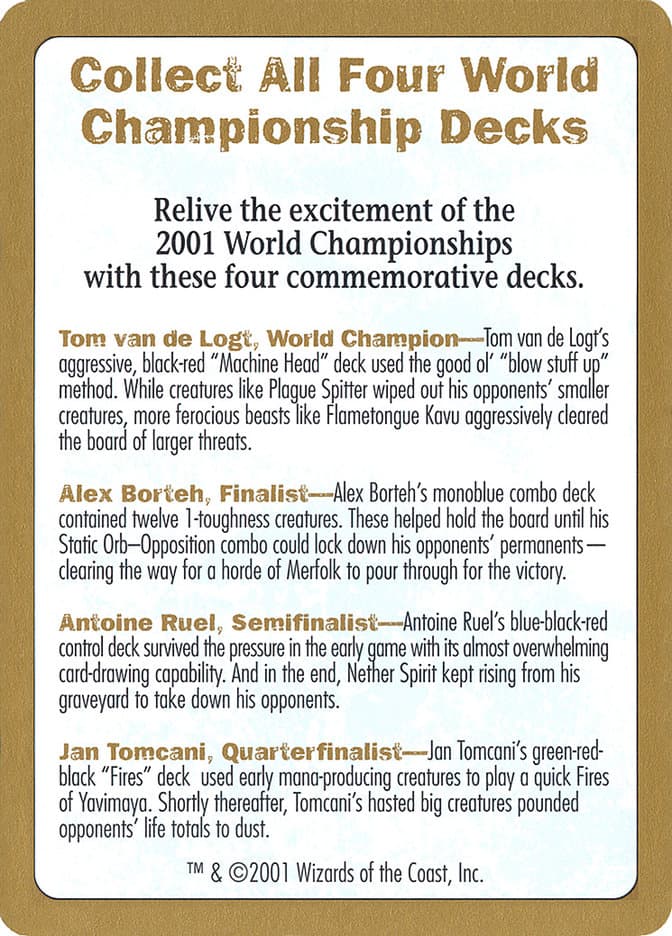 2001 World Championships Ad Token