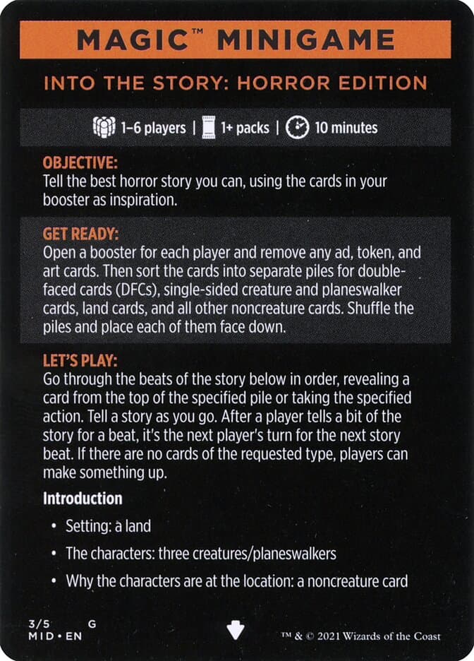 Into the Story: Horror Edition // Into the Story (cont'd) Token