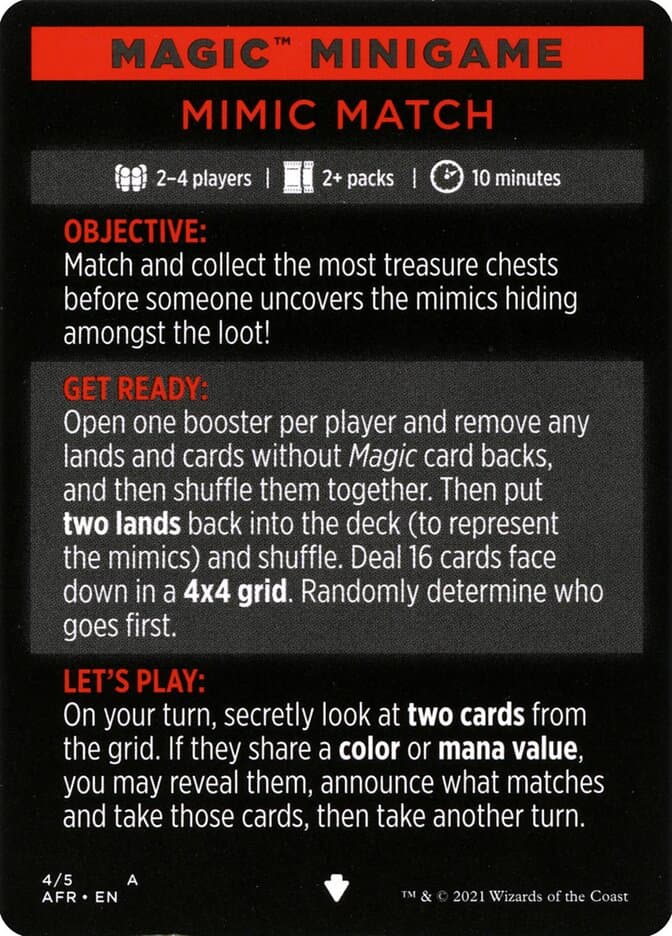 Mimic Match // Mimic Match (cont'd) Token