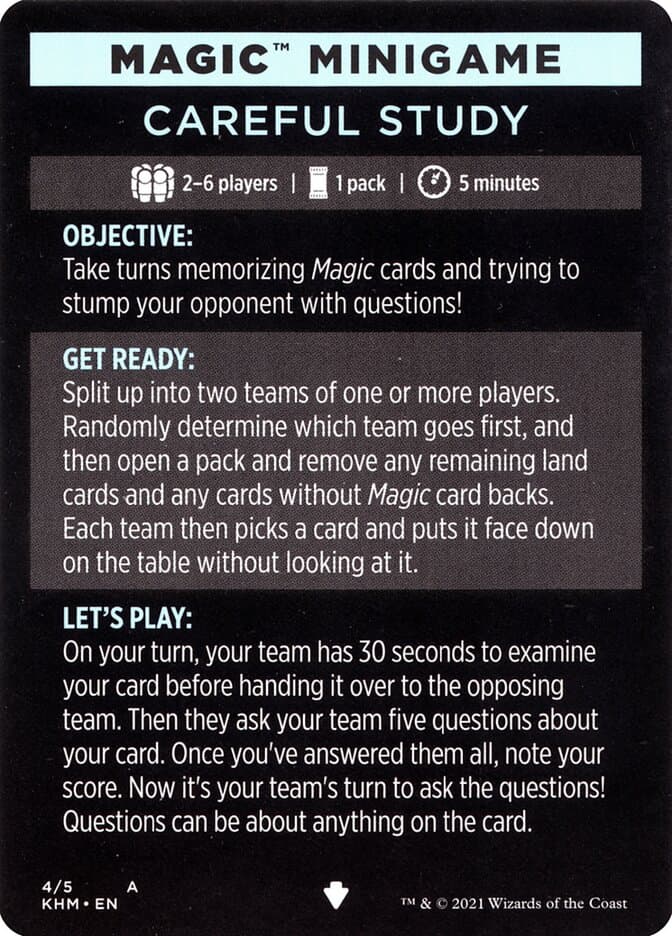 Careful Study (minigame) // Careful Study (cont'd) Token