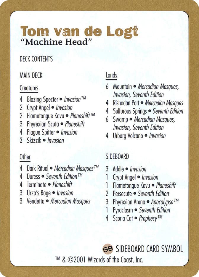 Tom van de Logt Decklist (2001) Token