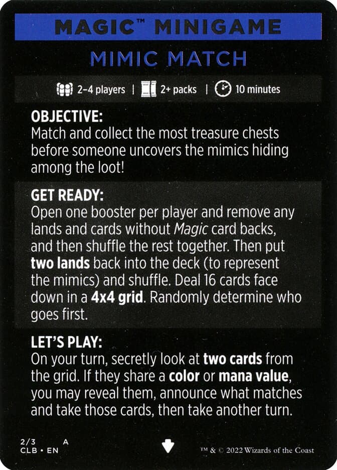 Mimic Match // Mimic Match (cont'd) Token
