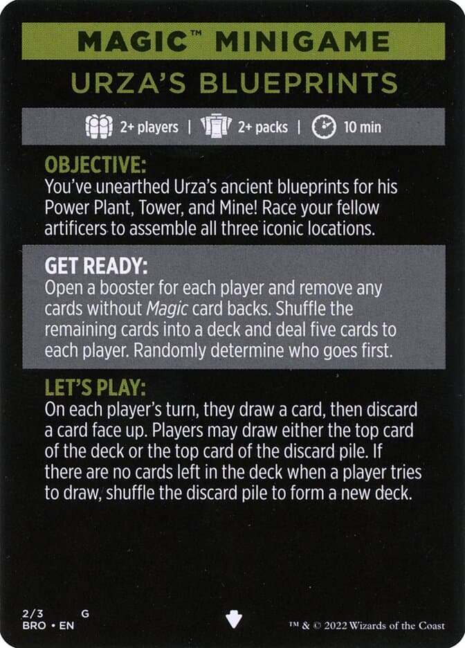 Urza's Blueprints (minigame) // Urza's Blueprints (cont'd) Token