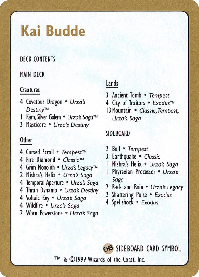 Kai Budde Decklist Token