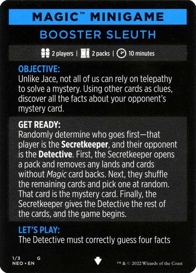 Booster Sleuth // Booster Sleuth (cont'd) Token