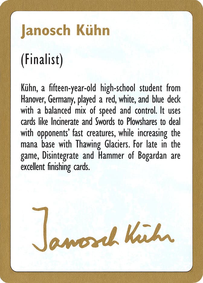 Janosch Kühn Bio (1997) Token