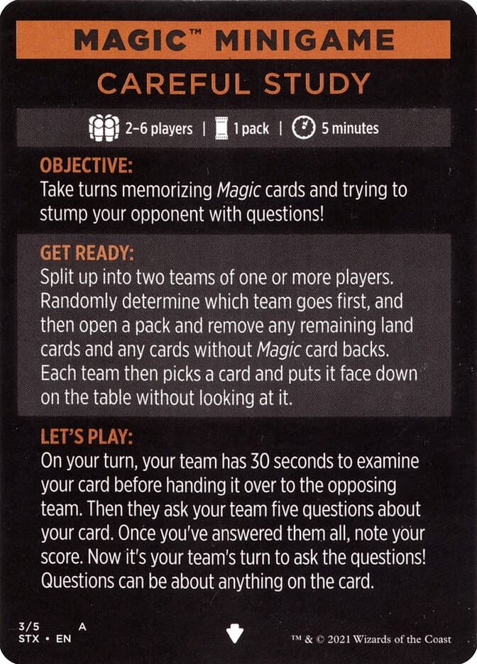 Careful Study (minigame) // Careful Study (cont'd) Token