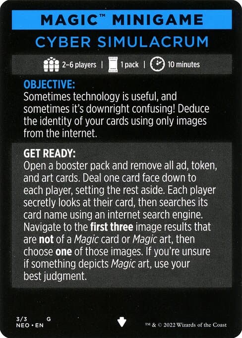 Cyber Simulacrum // Cyber Simulacrum (cont'd) Token