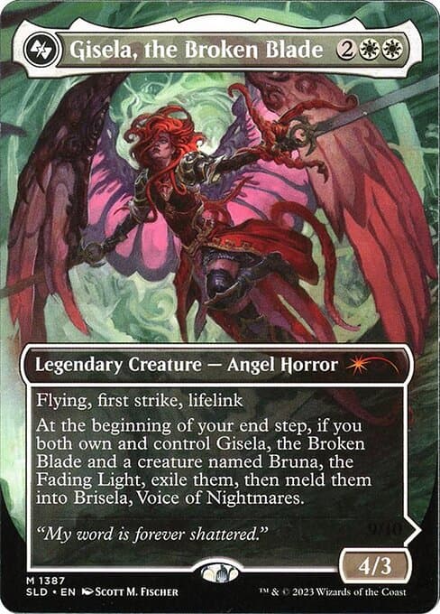 Gisela, the Broken Blade // Brisela, Voice of Nightmares