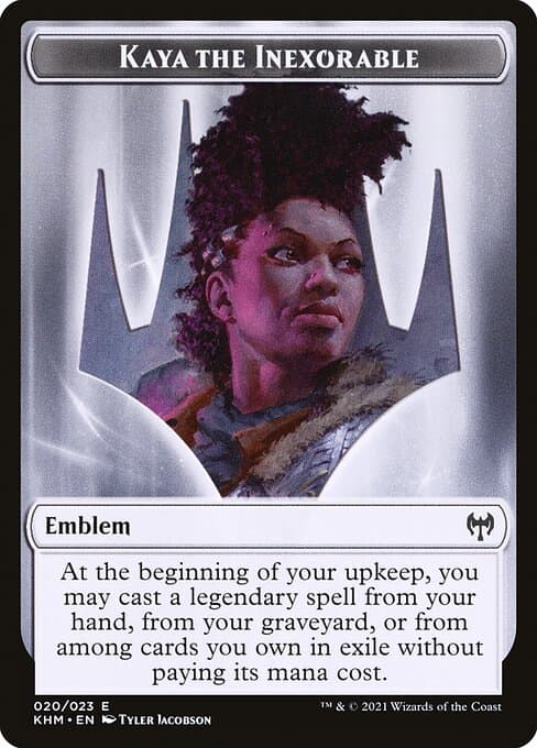 Kaya the Inexorable Emblem Token