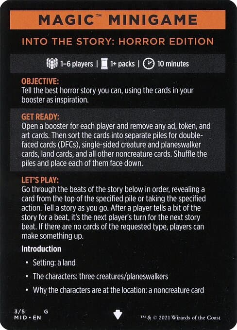 Into the Story: Horror Edition // Into the Story (cont'd) Token