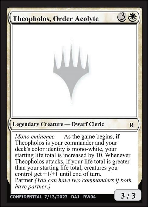 Theopholos, Order Acolyte