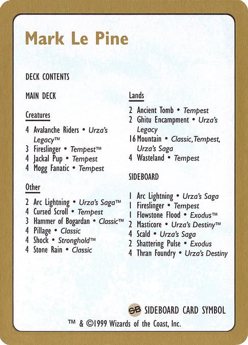 Mark Le Pine Decklist Token