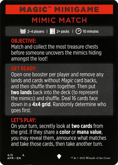 Mimic Match // Mimic Match (cont'd) Token