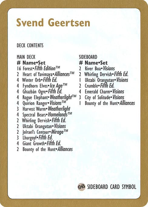 Svend Geertsen Decklist Token