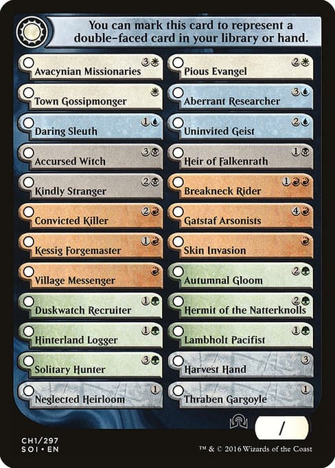 Shadows Over Innistrad Checklist 1 Token