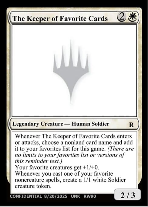 The Keeper of Favorite Cards