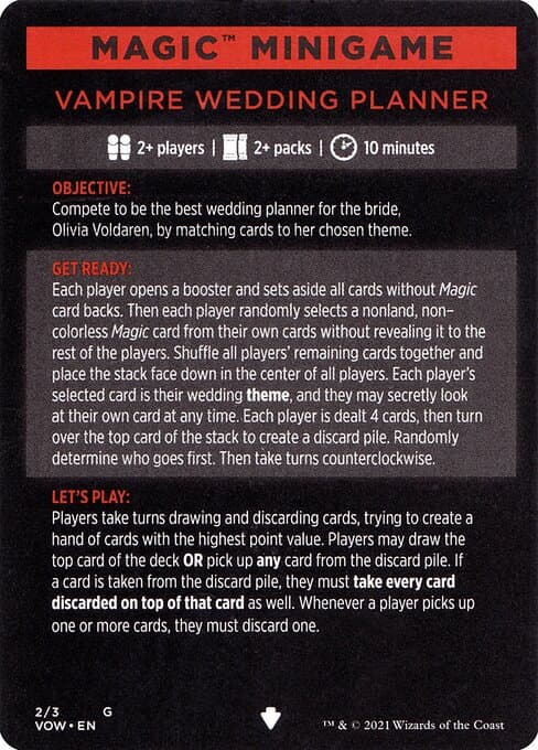 Vampire Wedding Planner // Vampire Wedding Planner (cont'd) Token