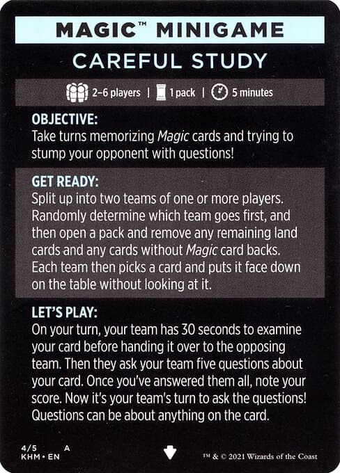 Careful Study (minigame) // Careful Study (cont'd) Token