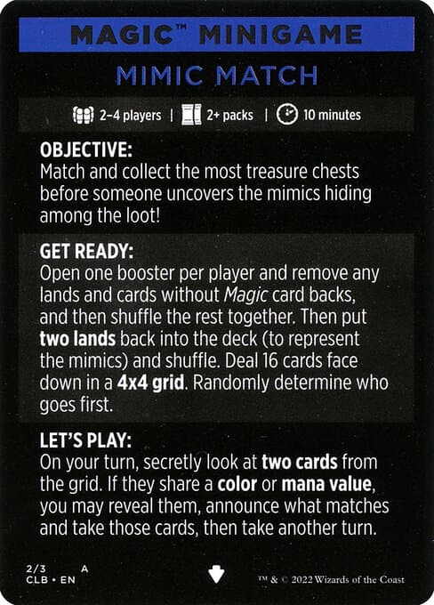 Mimic Match // Mimic Match (cont'd) Token