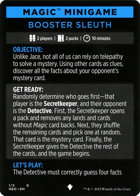 Booster Sleuth // Booster Sleuth (cont'd) Token