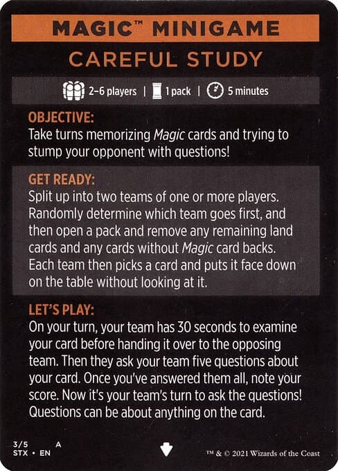 Careful Study (minigame) // Careful Study (cont'd) Token